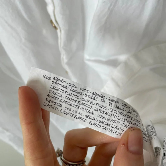 Zara  Poplin Button Down Midi Dress White Size Small - Picture 8 of 9